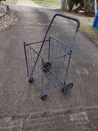 4-wheel folding metal shopping cart 1