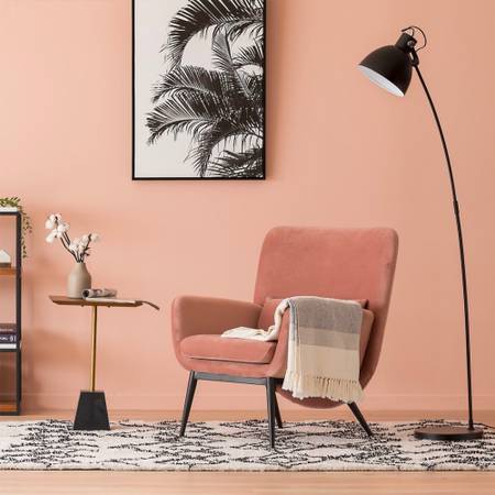 Castlery Pink Velvet Cammy Armchair 1