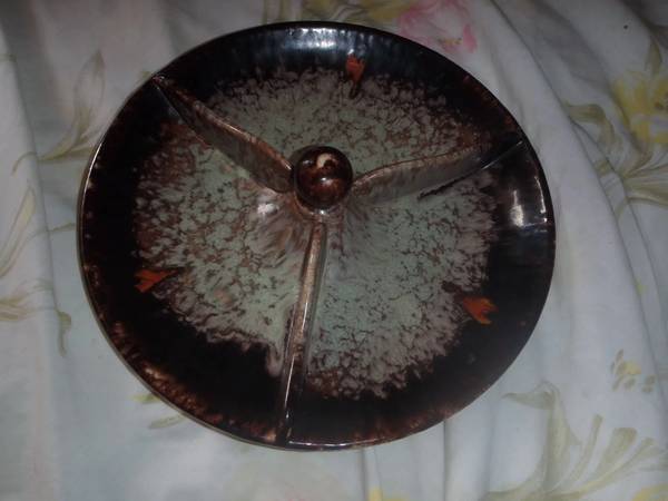 Drip Glazed Divided Dish marked 1886 Made in Germany 1