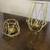 2 Gold Geometric Metal Tea light Candle Holders 4 thumbnail