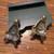 JJ Jonette Artifacts earrings, farm animals (cow, pig) 3-D goldtone. 2 thumbnail