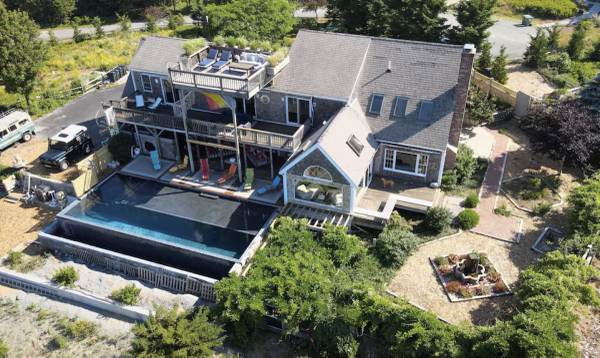 Incredible privacy, with views clear across Cape Cod Bay to the Sagamore bridge. 1