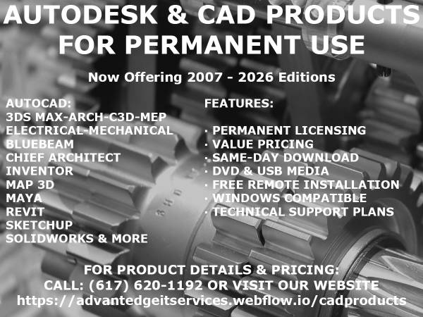 Permanent AutoCAD-C3D-Revit-SketchUp-SOLIDWORKS & More 1