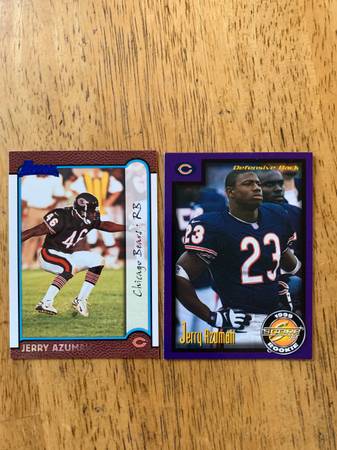 2 different JERRY AZUMAH CHICAGO BEARS Rookie Cards-New Hampshire 1