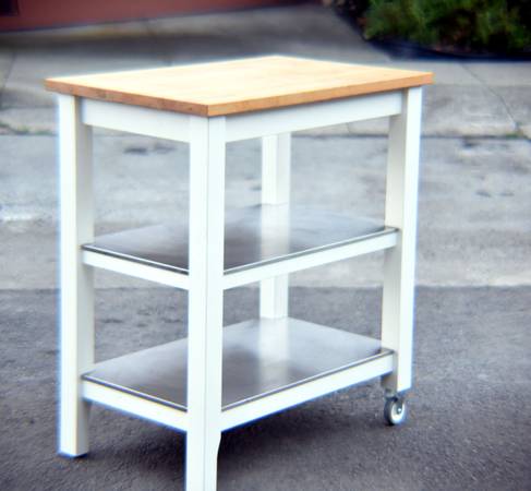 White Kitchen Island, Kitchen Cart, Trolley Cart, Bar Cart 1