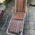 Retro folding aluminum / redwood patio chaise lounge A59 2 thumbnail