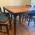 Solid wood counter height table with leaf & multiple linen tablecloths 2 thumbnail