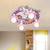 Purple Flower Flush Mount Light Cartoon 4 Bulbs Wood Ceiling Flush with Princess 4 thumbnail