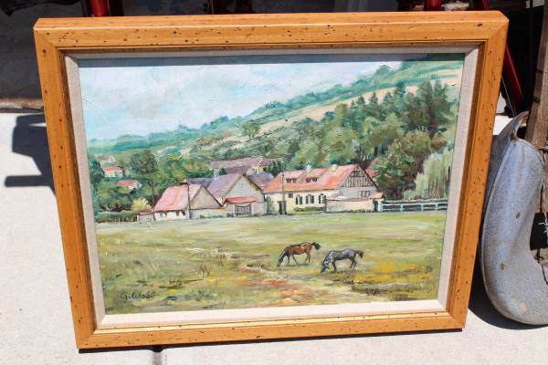Original oil painting of 2 horses in a pasture countryside - arts & crafts - by owner - sale - craigslist