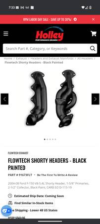 2004-08 Ford F-150 V8-5.4L Shorty Headers 1