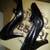 Black Chain-Detail Nine West Leather Pumps 5 thumbnail