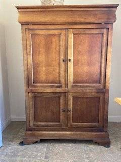 Antique Media cabinet- Real wood 1980's Gorgeous 1