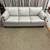 Stone grey leather sofa couch 2 thumbnail