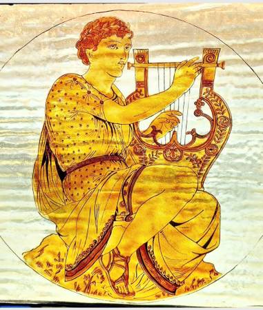 Antique Musical Theme Stained Glass Window 1