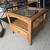 End or lamp table, solid oak, w/drawer, beveled glass top, Shelf! Exce 3 thumbnail