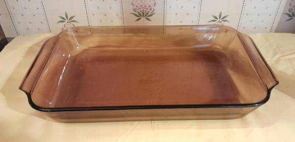 Vintage Anchor Hocking #431 Amber 2 Qt Casserole Dish 1