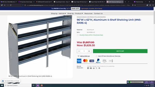 work vanshelving upfit shelvig cargo van shelves TRANSIT SPRINTER RAM 1