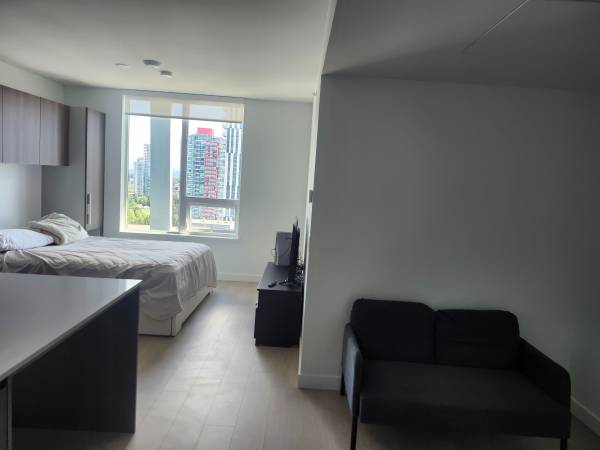 A 560 ft² one-bedroom in Metrotown, asking $2,300 a month. The listing mentions furnished. It leaves 5 obvious questions unanswered, starting with: is parking included or extra?