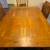 Crate and barrel solid wood table with leaf extension and 6 wooden cha 2 thumbnail