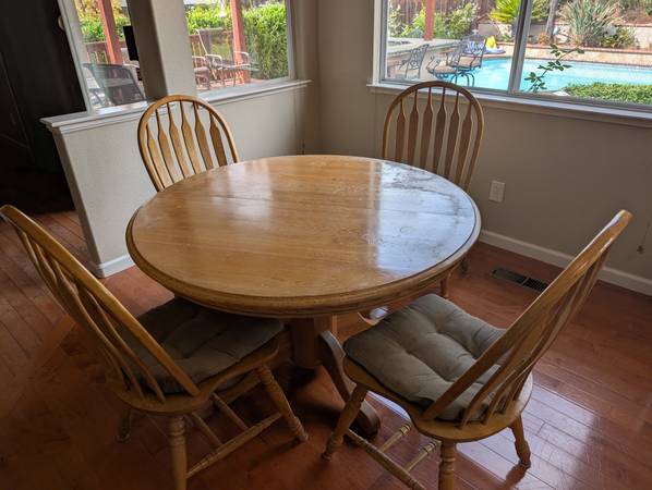 Kitchen Table + 4 Chairs + Drop Leaf 1