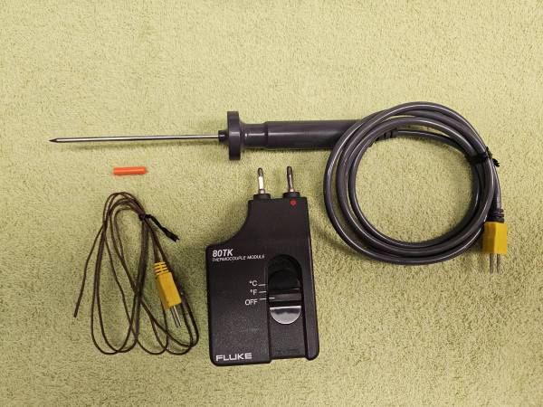 FLUKE 80TK Thermocouple Module & 80PK-25 Piercing Temperature Probe 1