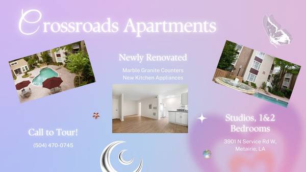 $1,065 / 1br - 616ft2 - Time For An Upgrade! Live The Life You Deserve Here At Crossroads! (Metairie)63792268829571120