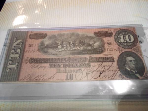 $10 Confederate States of America.   1864. 1