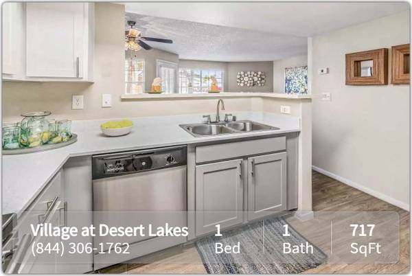 $1,360 / 1hab - 717ft2 - Precioso apartamento remodelado de 717 pies cuadrados, 1 habitación / 1 baño en Village at Desert Lakes (Las Vegas)63859501588355120