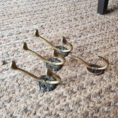 4 BRASS WALL HANGERS $20 EACH 1