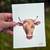 Original Watercolor Cow Painting Wildlife Art Ink Drawing 8x9 Signed A 1 thumbnail