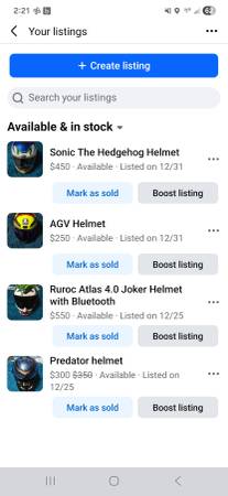 Motorcycle helmets 1