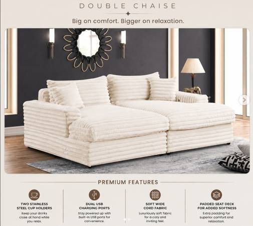 Oversized Double Chaise Lounge 1