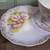 Victoria's Garden  Cup & Snack Plate Purple Gold with Pink Roses 3 thumbnail