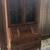 2 Piece Vintage Oak Desk with Cut Glass Panes and Inlaid Leather Area 16 thumbnail