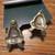 JJ Jonette Artifacts earrings, gold tone 3-D pigs. New 2 thumbnail