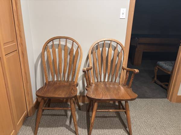 4 oak dining chairs 1