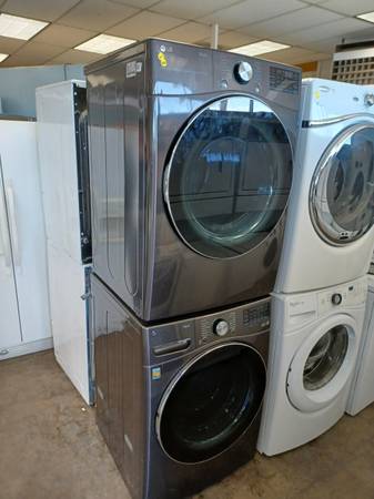LG Silver Front Load Stackable Washer/ Electric Dryer Set 1