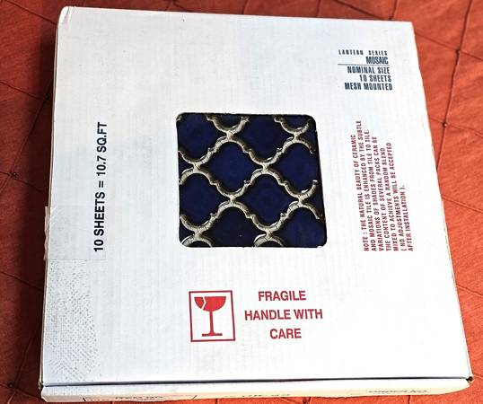 TILE - PORCELAIN LANTERN - NIB AFFINITY HUDSON COBALT BLUE 1