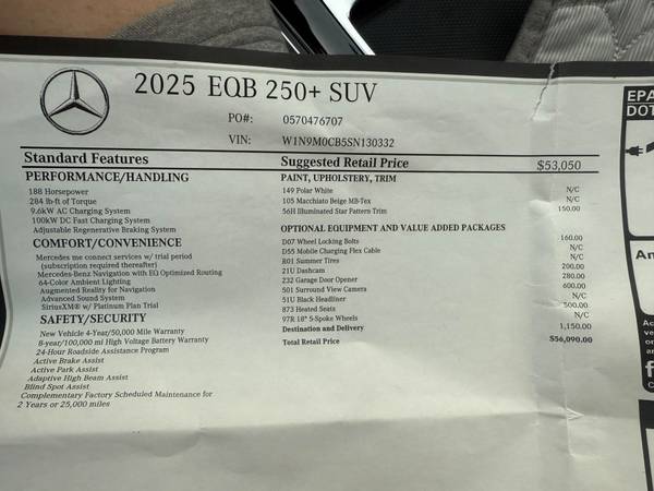 # 🔥 SUV eléctrico Mercedes-Benz EQB 250+ 2025 - Vendedor privado - Como nuevo - $42.999 (Cupertino)63469763012097123