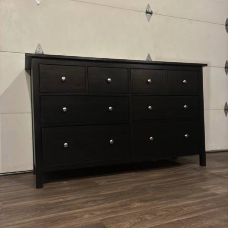 ikea hemnes 8 drawer chest dresser black brown Solid Wood 8-Drawer Dresser, Finish w/ Silver Knobs, - furniture - by owner - sale Colour: LEMON over risk when combined size:8/10 90s Fancy Dress Butlins