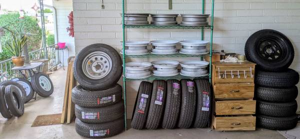 trailer tire and wheel st205X75X15 New combo sets 5 on 4.5 lug 1