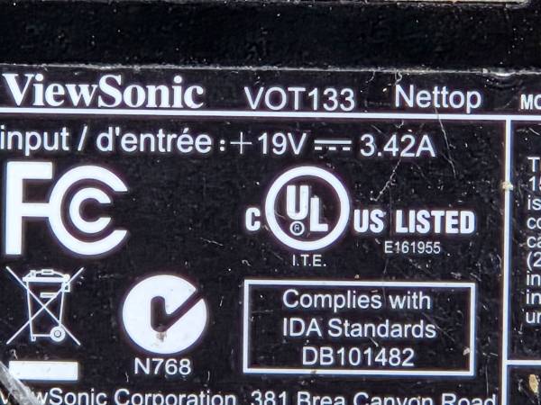 Veiwsonic Vot133 Mini Computer 1