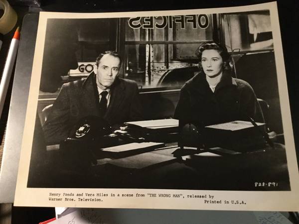 Alfred Hitchcock Henry Fonda "The Wrong Man" original 8"x10"photo 1