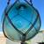 JAPANESE 9” GLASS FISH NET FLOAT w/ TY Kanji Sendai Makers Mark.  TIKI 1 thumbnail