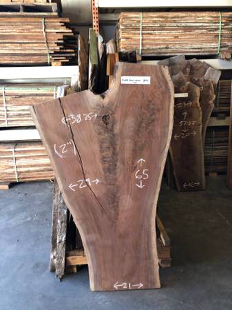 Dry Black Walnut and Claro Walnut Live Edge Wood Slabs 1