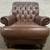 TUFTED LEATHER ETHAN ALLEN LOUNGE CHAIR CHESTERFIELD STYLE 1 thumbnail