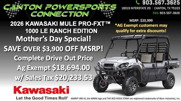 2026 KAWASAKI MULE PRO-FXT™ 1000 LE RANCH EDITION 1