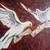 Doves of War Red Color Painting Mixed Media Original Artwork Signed 4 thumbnail