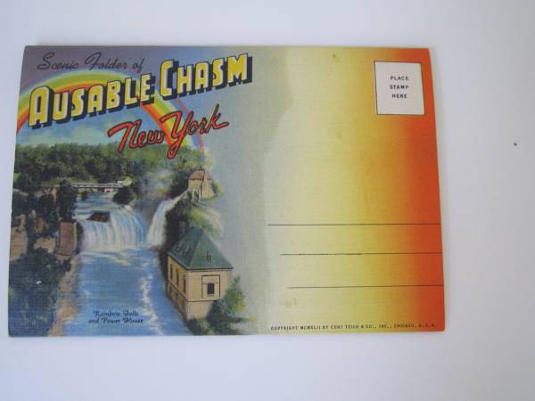 Ausable Chasm, NY - 1940s  Postcard Folder w/14 Photos 1