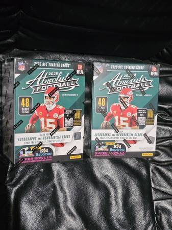 2025 Absolute Football Cards! 2x Blaster Box Lot! Find KABOOM Inserts? New Facto 1